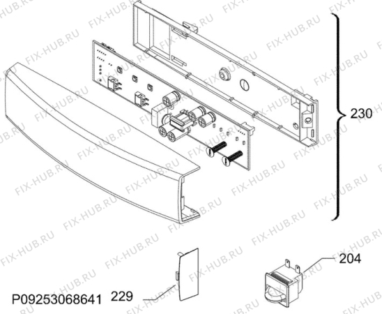 Взрыв-схема холодильника Frigidaire FRFF200W1 - Схема узла Command panel 037